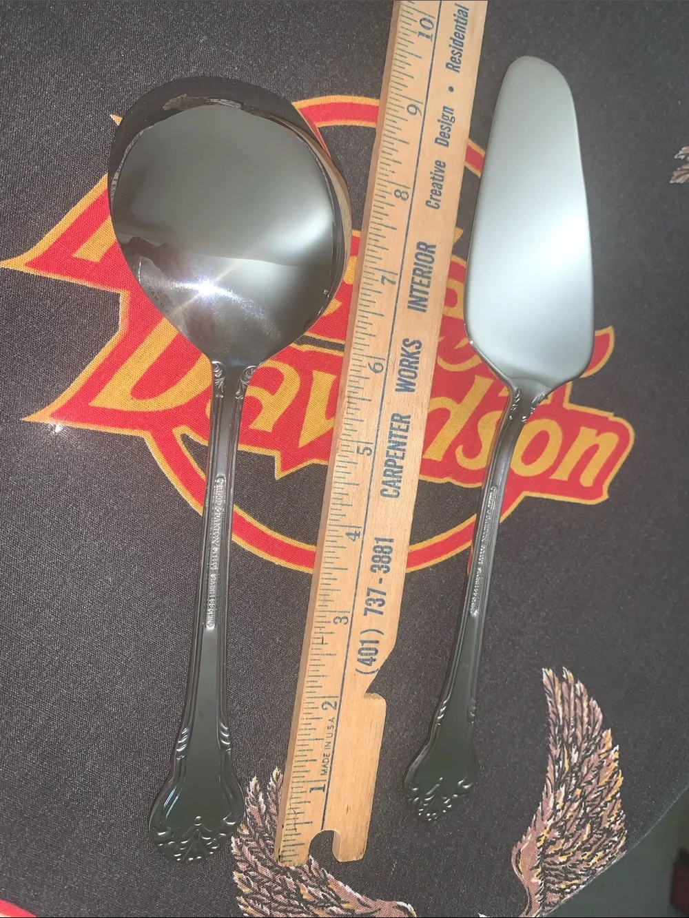 Reed & Barton Polished 18/10 SS Serving Spoon & Pastry Server 2 pcs